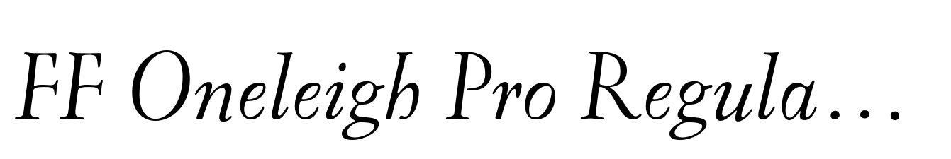 FF Oneleigh Pro Regular Italic